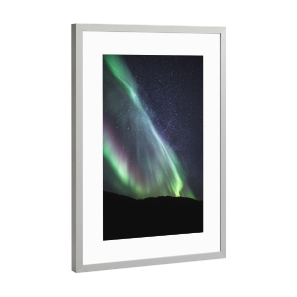 Poster mit Rahmen Silber "Arktisches Licht" artboxONE - Natur,Galaxy