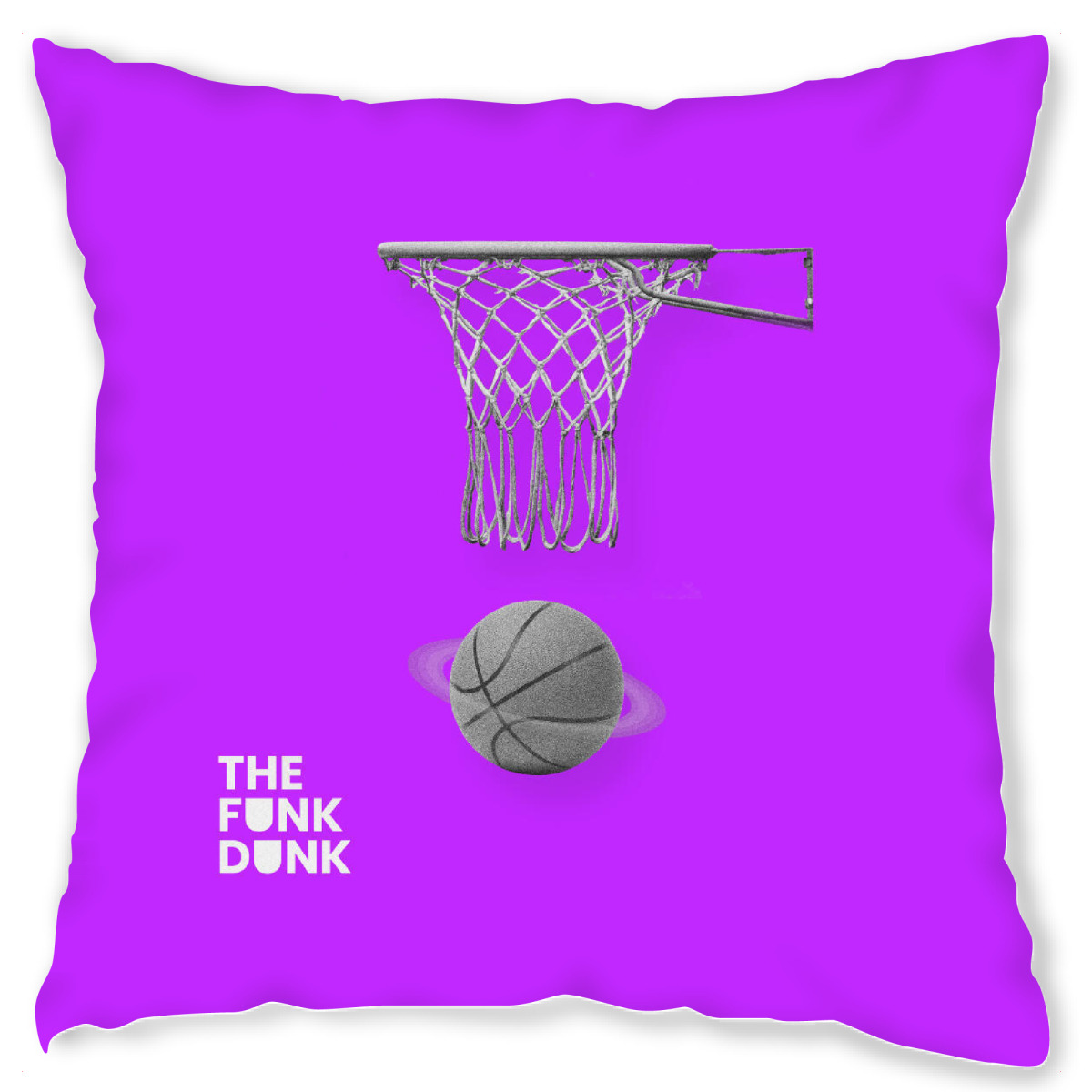 Design-Kissen "THE FUNK DUNK" artboxONE - Abstrakt,Sport,Galaxy - Basketball,Sport,Ball,Funny,Lila,Space,Space jam,Funky,Korb