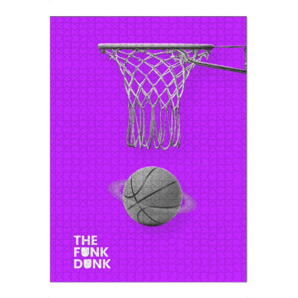 Puzzle Ravensburger "THE FUNK DUNK" artboxONE - Abstrakt,Sport,Galaxy - Basketball,Sport,Ball,Funny,Lila,Space,Space jam,Funky,Korb