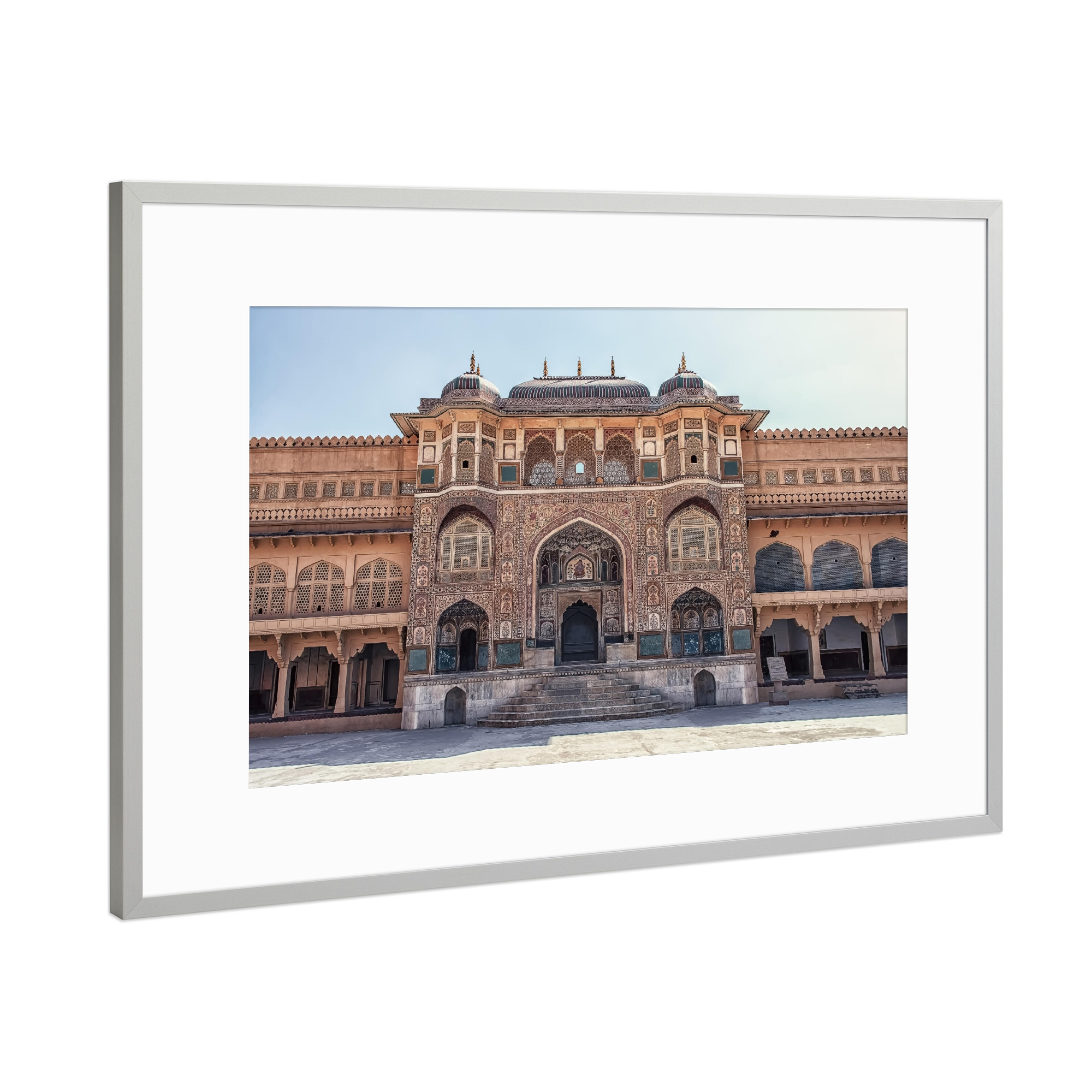 Poster mit Rahmen Silber "Amber fort" artboxONE - Städte,Reise,Architektur,Reise / Asien,Reise / Länder
