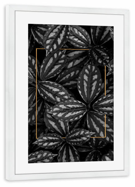 Poster mit Rahmen weiß "Golden Frame" artboxONE - Natur,Floral,Abstrakt
