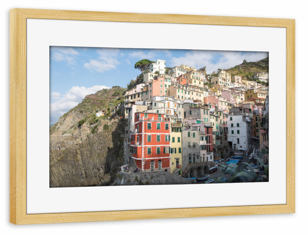 Poster mit Rahmen kiefer "Riomaggiore - Cinque Terre" artboxONE - Städte,Architektur,Reise / Länder