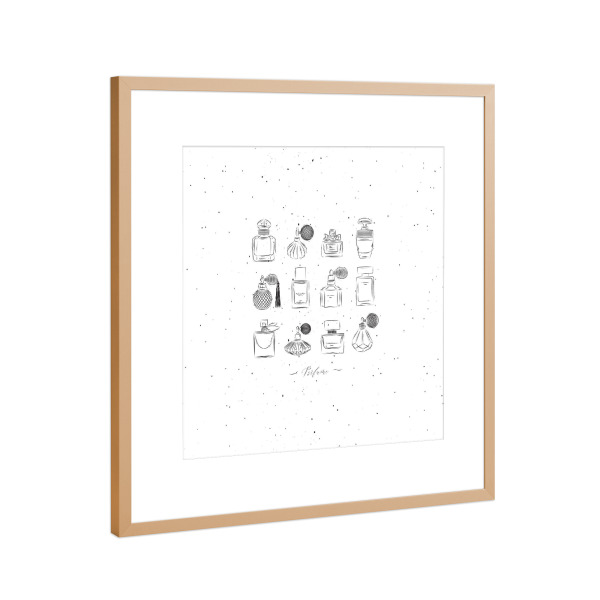 Poster mit Rahmen Kupfer "Perfume vintage bottles" artboxONE - Für Kinder,Fashion,Für Mama,Für Papa