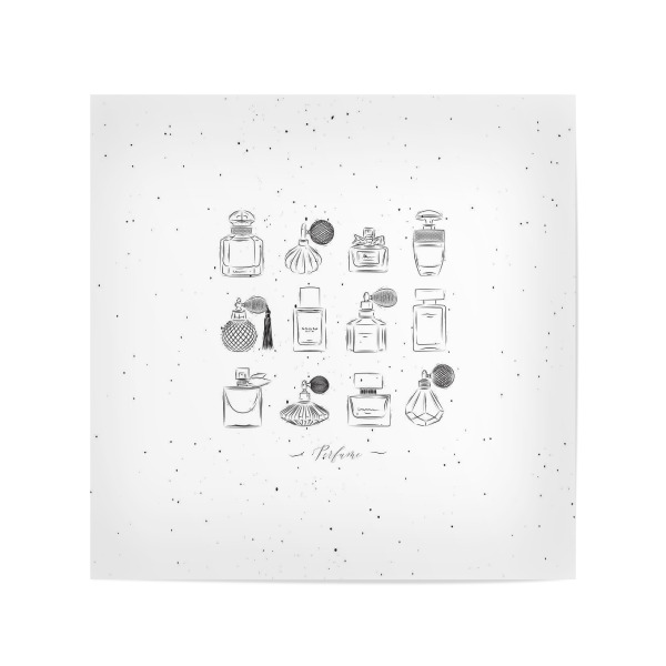 Poster 20x20 cm "Perfume vintage bottles" artboxONE - Für Kinder,Fashion,Für Mama,Für Papa