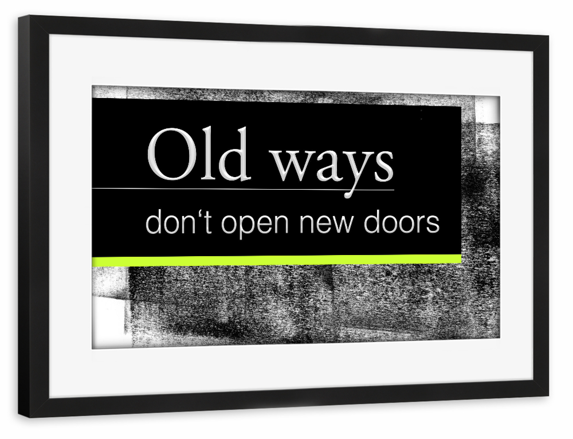 Poster mit Rahmen schwarz "Old ways" artboxONE - Typografie