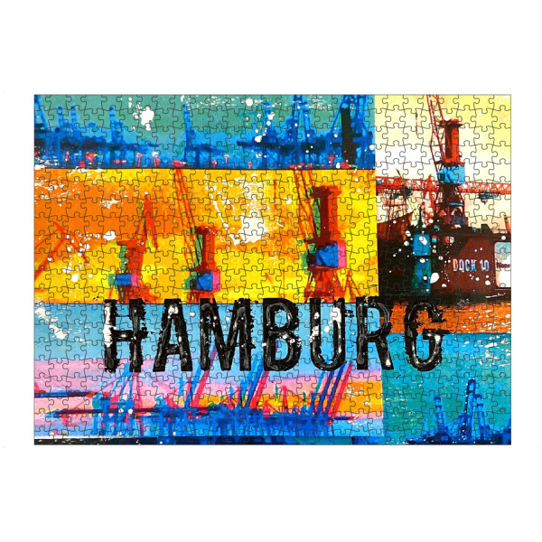 Puzzle Ravensburger "Hamburg Hafen by Night" artboxONE - Städte / Hamburg,Reise,Architektur,Reise / Länder