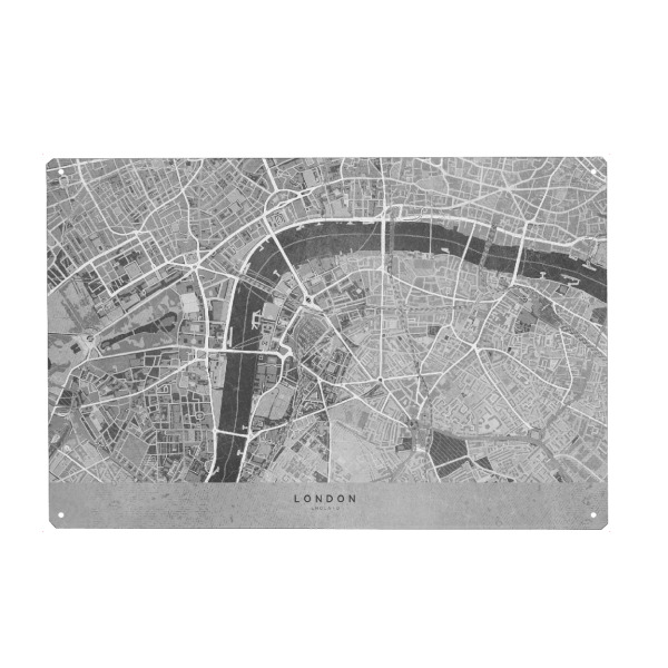 Holzbild "Vintage map of downtown London" artboxONE - Reise,Reise / Länder,Kartografie