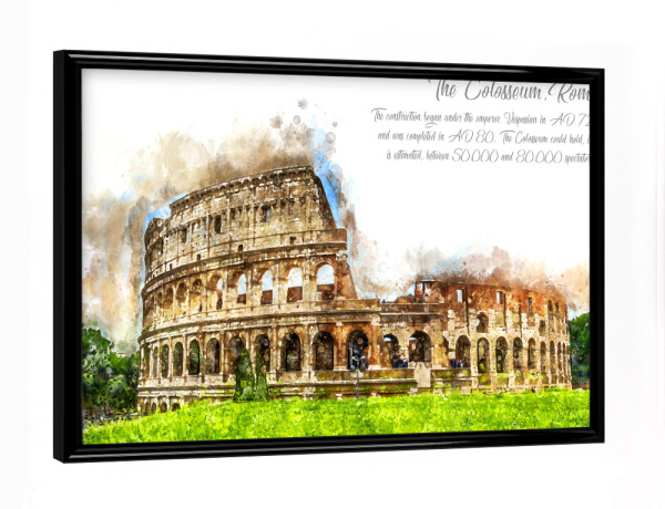 Poster mit schwarzem Rahmen "Colosseum Rom Aquarell" artboxONE - Reise,Architektur,Reise / Länder,Städte / Rom