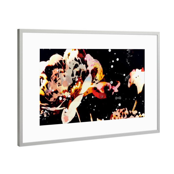 Poster mit Rahmen Silber "Pop Art Pfingstrose" artboxONE - Natur,Floral