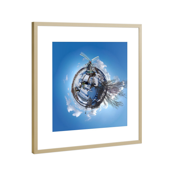 Poster mit Rahmen Gold "Schönningstedt Hannemanns-Mühle" artboxONE - Städte,Natur,Reise,Architektur,Reise / Länder