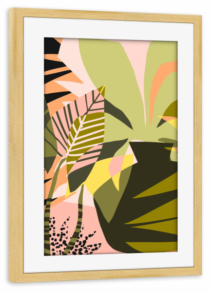 Poster mit Rahmen kiefer "A Flower Blooms Best in Happy Pot" artboxONE - Natur,Floral