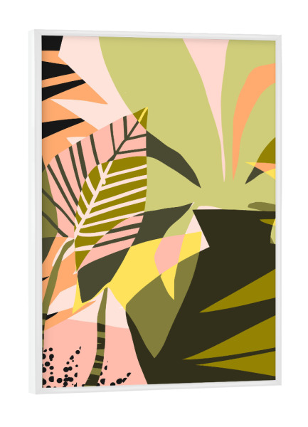 Poster mit weißem Rahmen "A Flower Blooms Best in Happy Pot" artboxONE - Natur,Floral