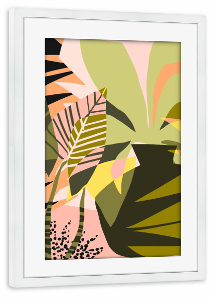 Poster mit Rahmen weiß "A Flower Blooms Best in Happy Pot" artboxONE - Natur,Floral