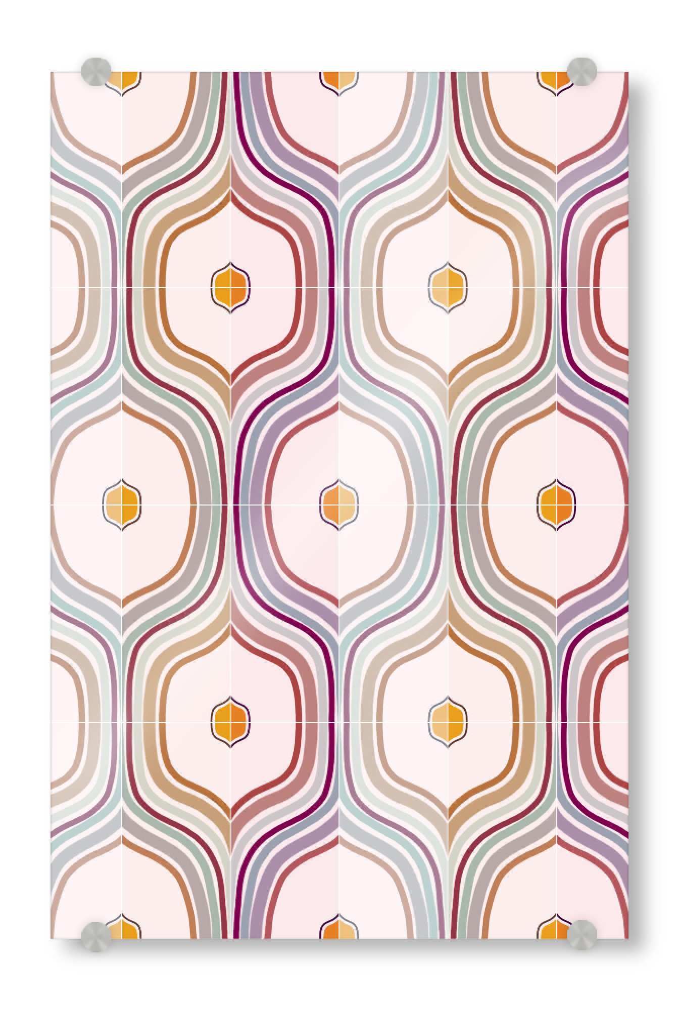 Acrylglasbild "Vintage Vibes Tiles" artboxONE - Abstrakt,Geometrie - Tiles,Geometric pattern,Seventies,Abstrakt,Abstract,Geometrie,Geometry,Formen