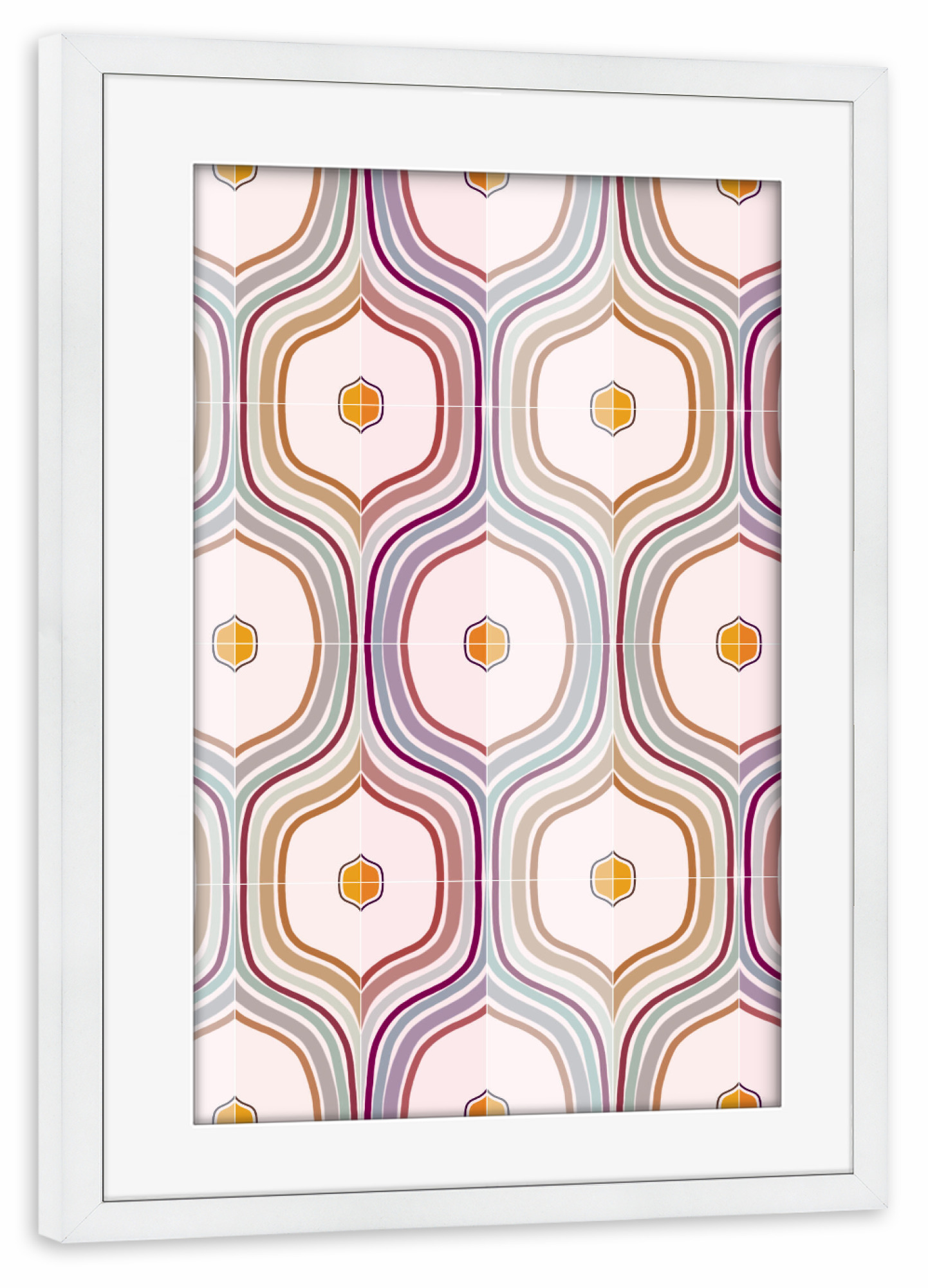 Poster mit Rahmen weiß "Vintage Vibes Tiles" artboxONE - Abstrakt,Geometrie