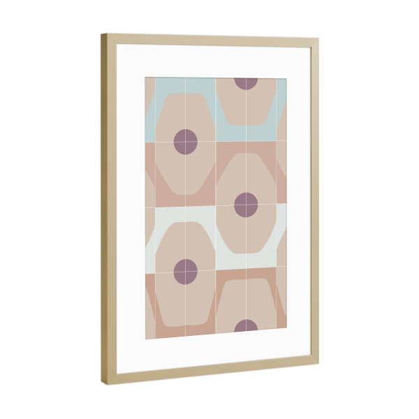 Poster mit Rahmen Gold "Octagonal Tiles" artboxONE - Abstrakt,Geometrie - Tiles,Geometric,Soft colors,Abstract,Abstrakt,Geometrie,Geometry,Boho