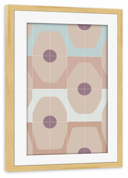 Poster mit Rahmen kiefer "Octagonal Tiles" artboxONE - Abstrakt,Geometrie - Tiles,Geometric,Soft colors,Abstract,Abstrakt,Geometrie,Geometry,Boho