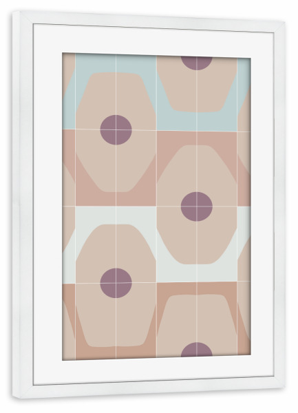 Poster mit Rahmen weiß "Octagonal Tiles" artboxONE - Abstrakt,Geometrie - Tiles,Geometric,Soft colors,Abstract,Abstrakt,Geometrie,Geometry,Boho