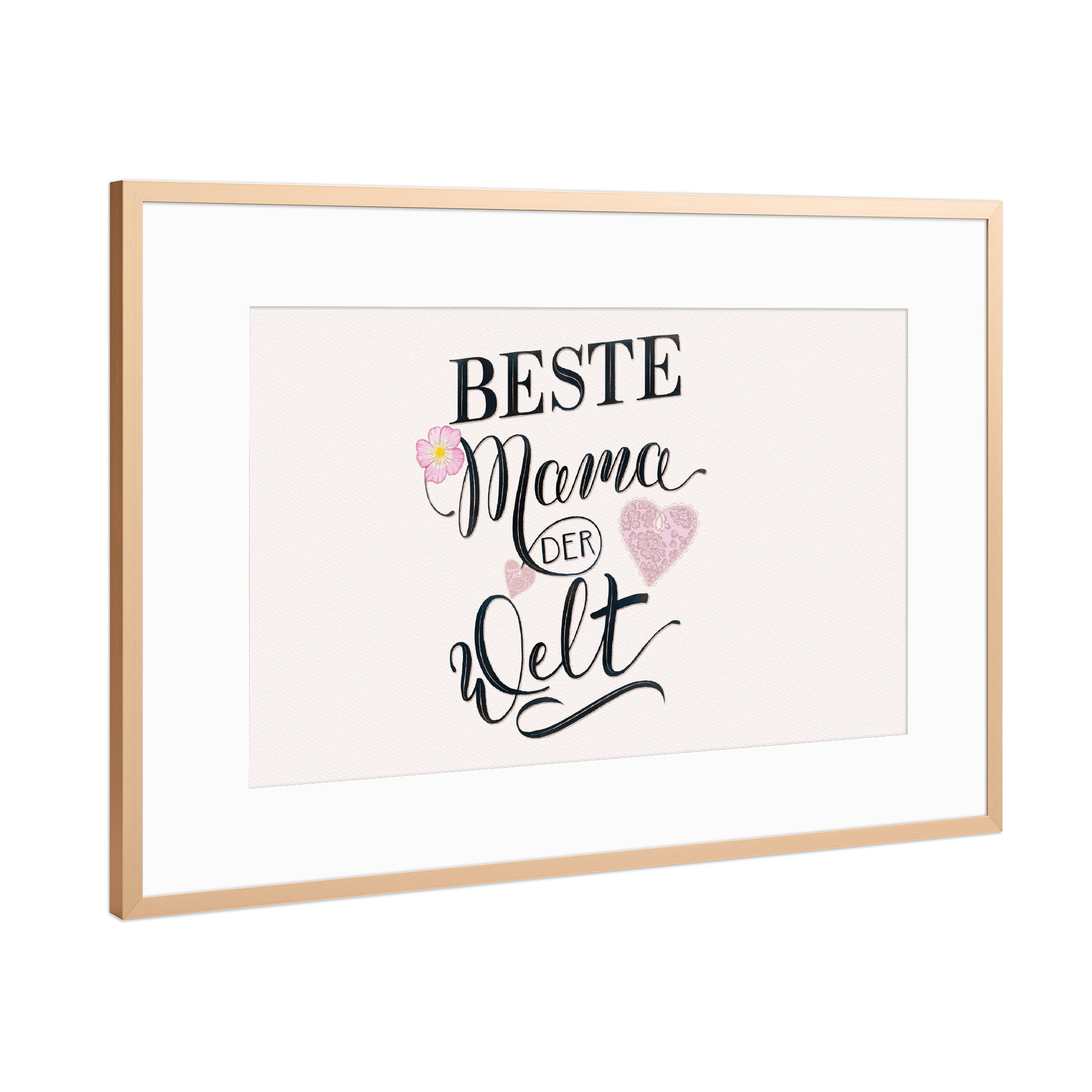 Poster mit Rahmen Kupfer "Mama: Beste Mama der Welt" artboxONE - Typografie,Liebe,Für Mama