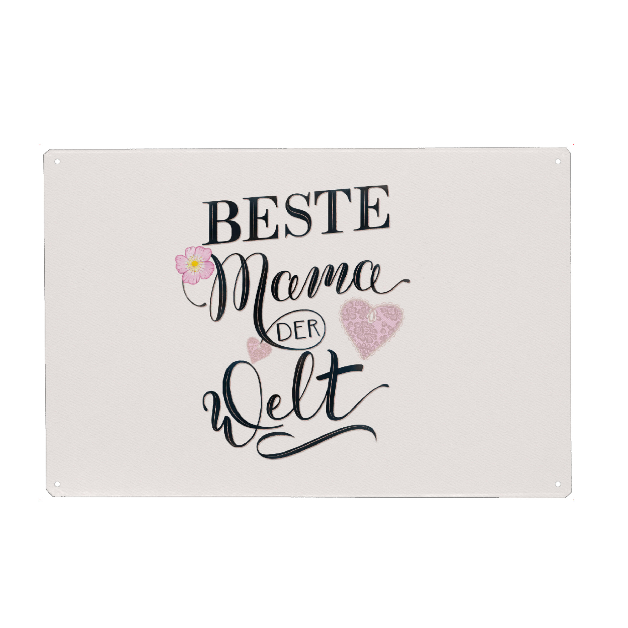 Metall Poster "Mama: Beste Mama der Welt" artboxONE - Typografie,Liebe,Für Mama