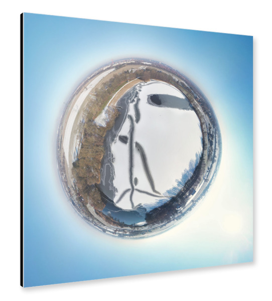 Alu-Dibond "Badesee "Hinterm Horn" in Hamburg" 30x30 cm artboxONE