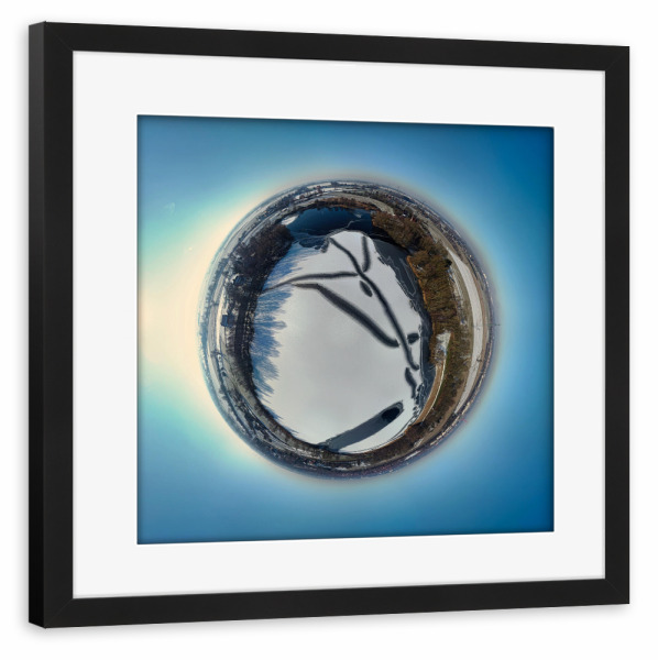 Poster mit Rahmen schwarz "See "Hinterm Horn" in Hamburg" artboxONE - Städte,Städte / Hamburg,Natur,Reise,Reise / Länder