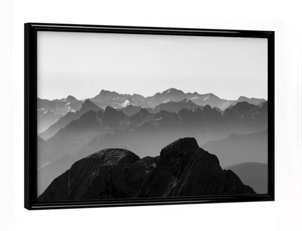 Poster mit schwarzem Rahmen "Alpenblick" artboxONE - Natur,Schwarzweiß