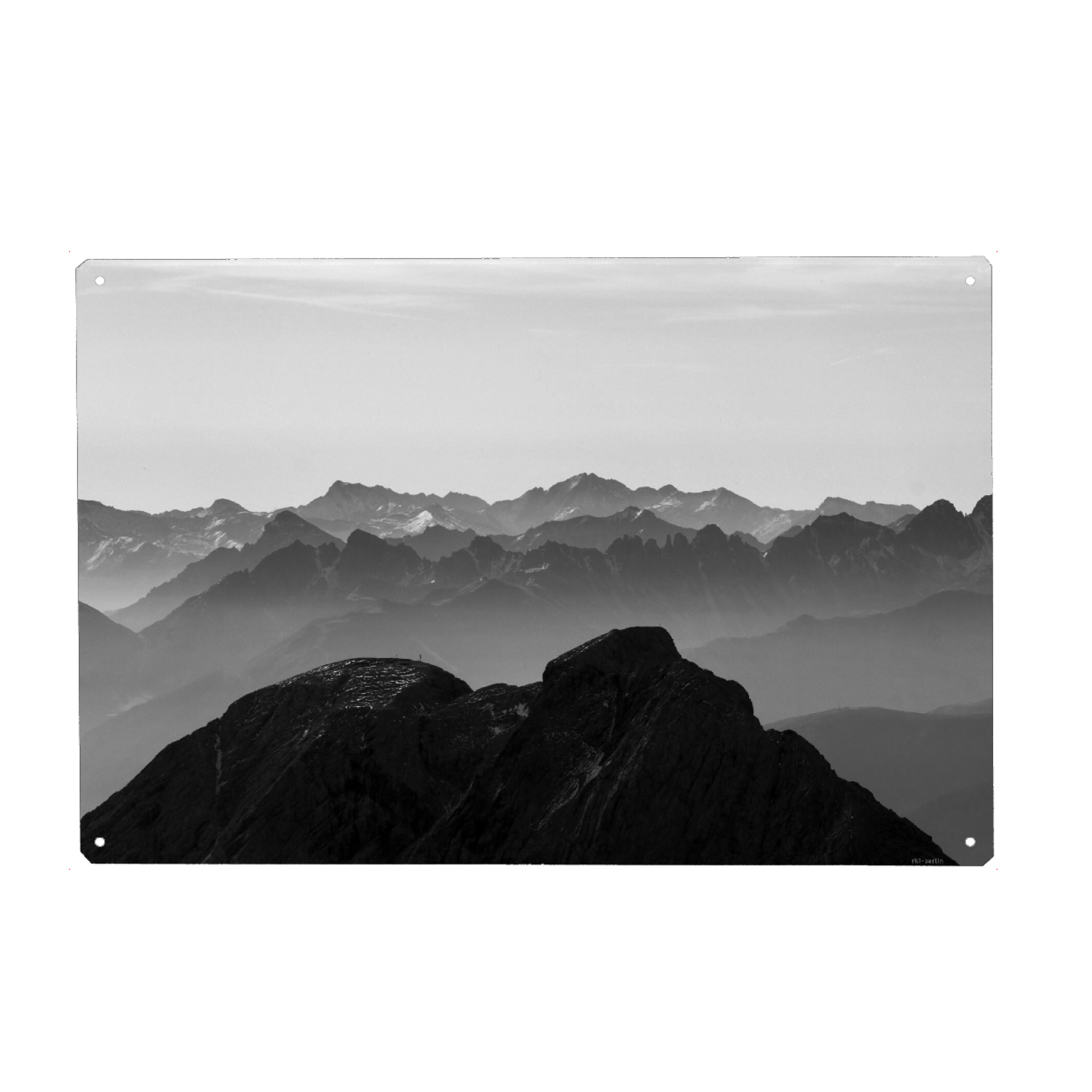 Metall Poster "Alpenblick" artboxONE - Natur,Schwarzweiß