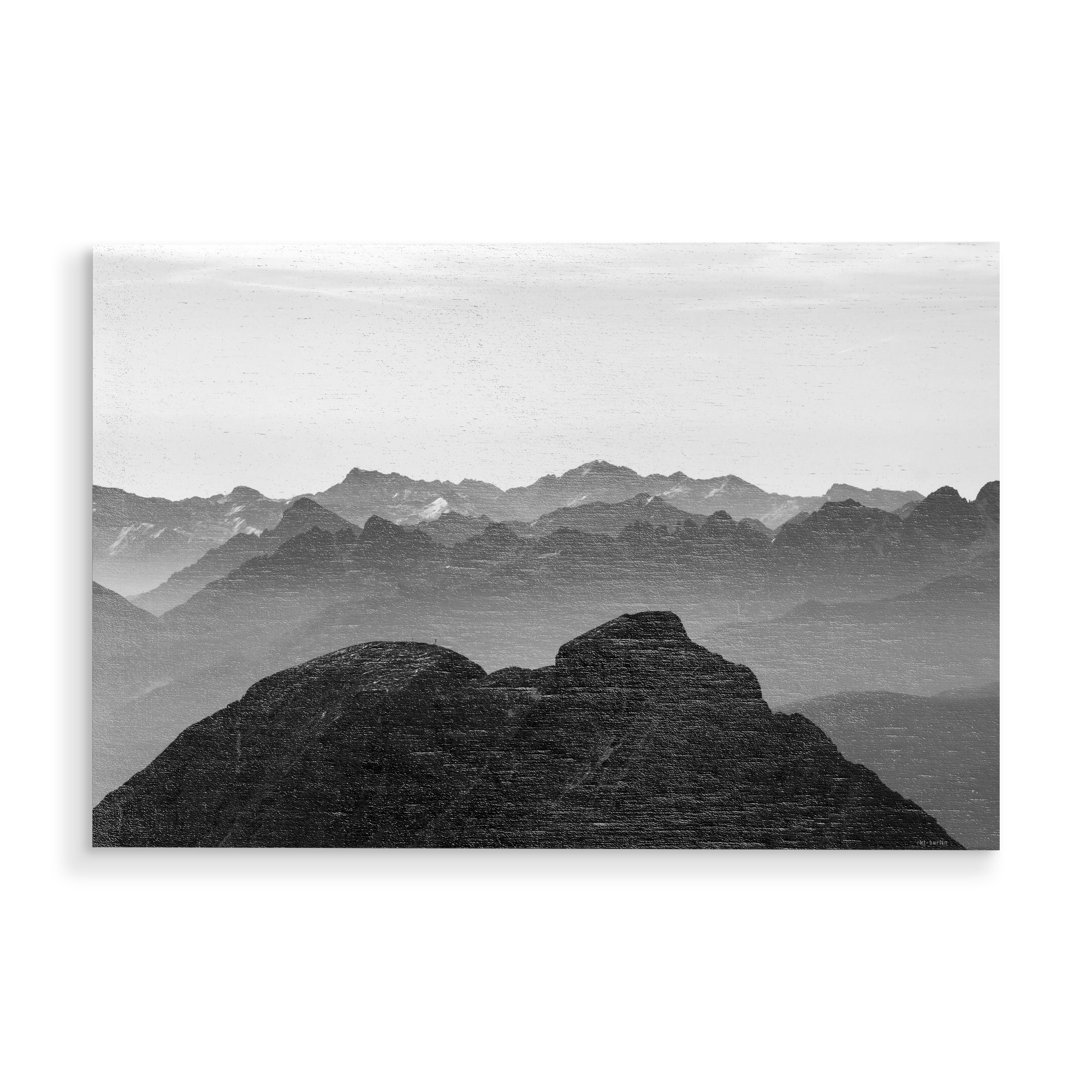 Holzbild "Alpenblick" artboxONE - Natur,Schwarzweiß