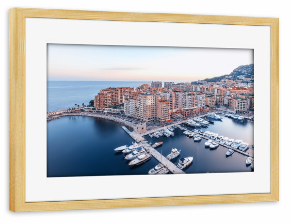 Poster mit Rahmen kiefer "Fontvieille" artboxONE - Städte,Reise,Architektur,Reise / Strand und Meer,Reise / Länder