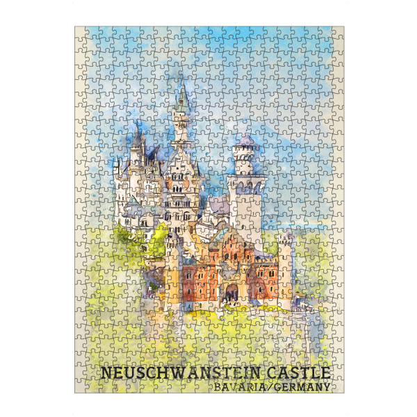 artboxONE Puzzle "Schloss Neuschwanstein Sketch" artboxONE - Städte,Natur,Reise,Architektur