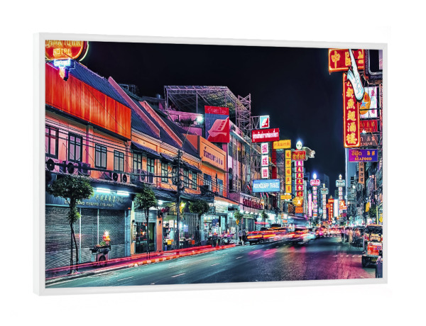 Poster mit weißem Rahmen "Chinatown by night" artboxONE - Städte,Reise,Architektur,Reise / Asien,Städte / Weitere