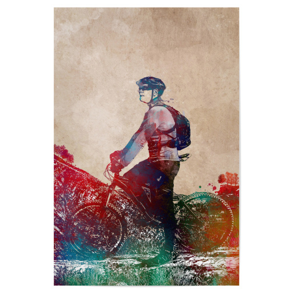 Poster "Cyclist on a trip" artboxONE - Menschen,Sport,Sport / Motivation
