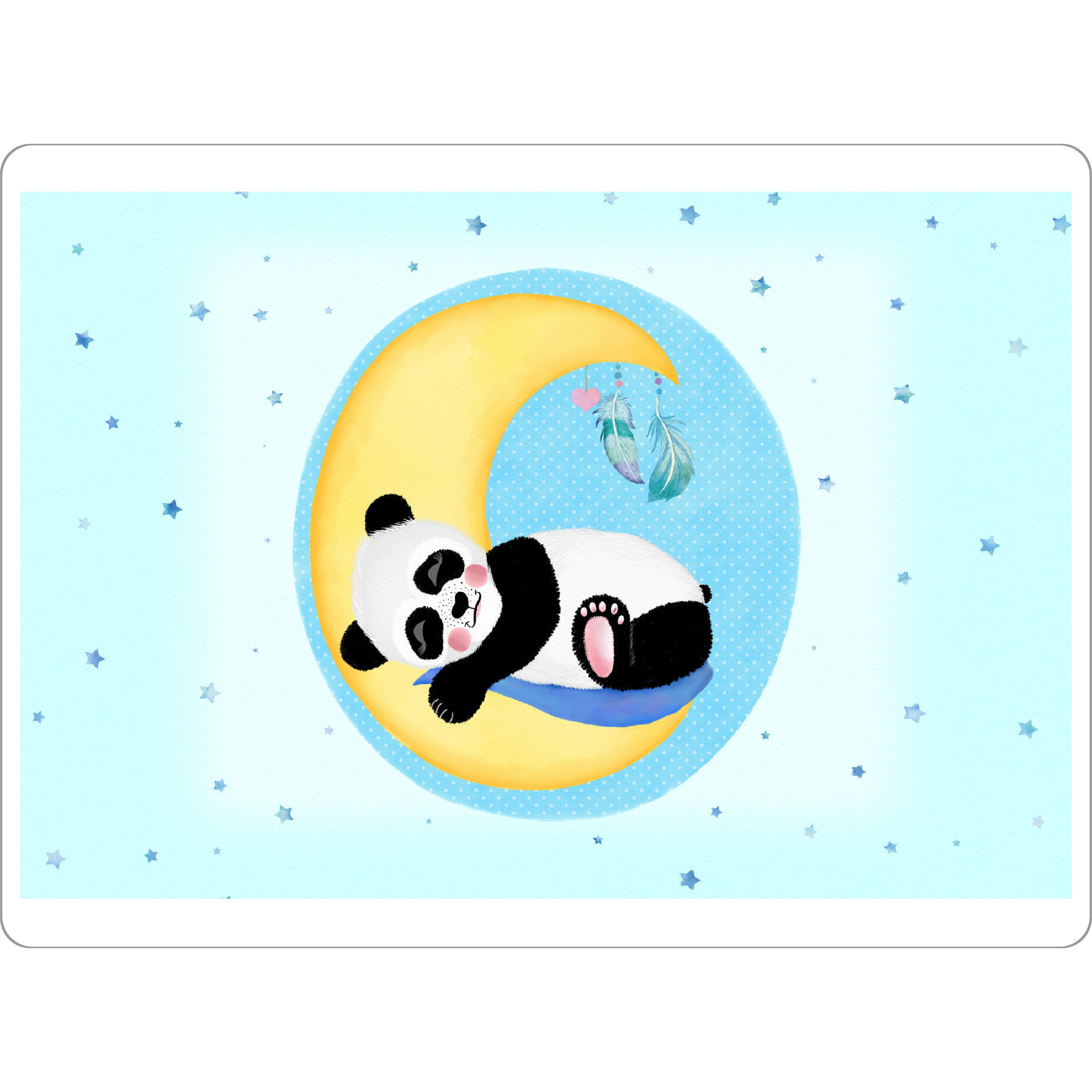 Tischset "Pandaboy mit Halbmond" artboxONE - Für Kinder,Tiere,Liebe