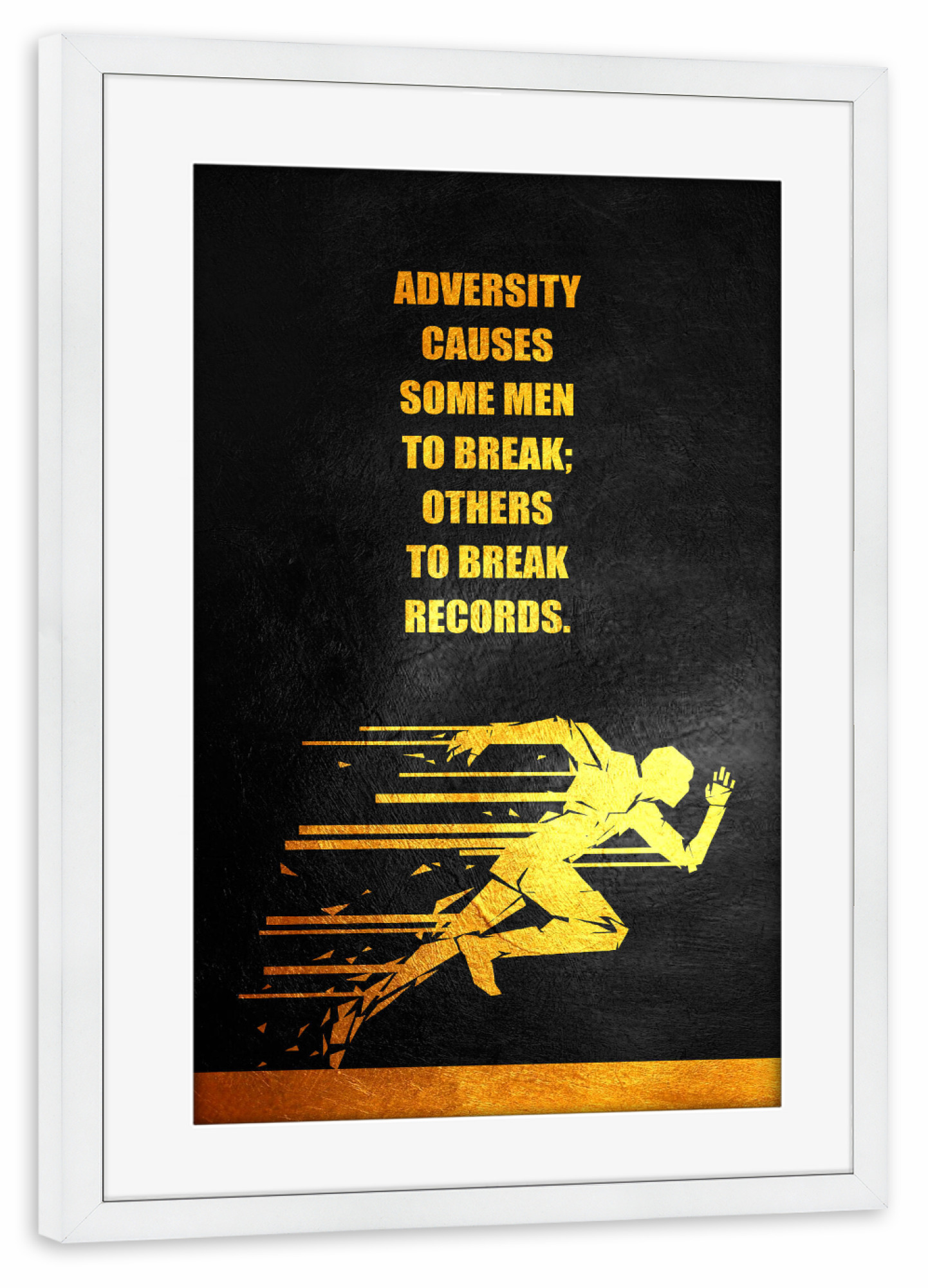 Poster mit Rahmen weiß "Break Records" artboxONE - Typografie,Sport,Sport / Sommerspiele,Sport / Motivation