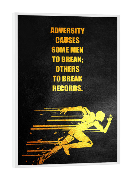Poster mit weißem Rahmen "Break Records" artboxONE - Typografie,Sport,Sport / Sommerspiele,Sport / Motivation