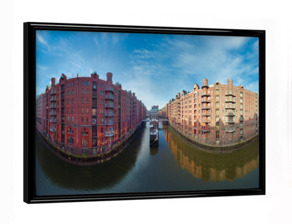 Poster mit schwarzem Rahmen "Hamburg-Hafencity Wasserschloss" artboxONE - Städte,Städte / Hamburg,Reise,Architektur,Reise / Länder