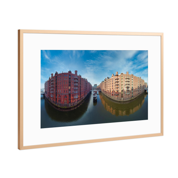 Poster mit Rahmen Kupfer "Hamburg-Hafencity Wasserschloss" artboxONE - Städte,Städte / Hamburg,Reise,Architektur,Reise / Länder