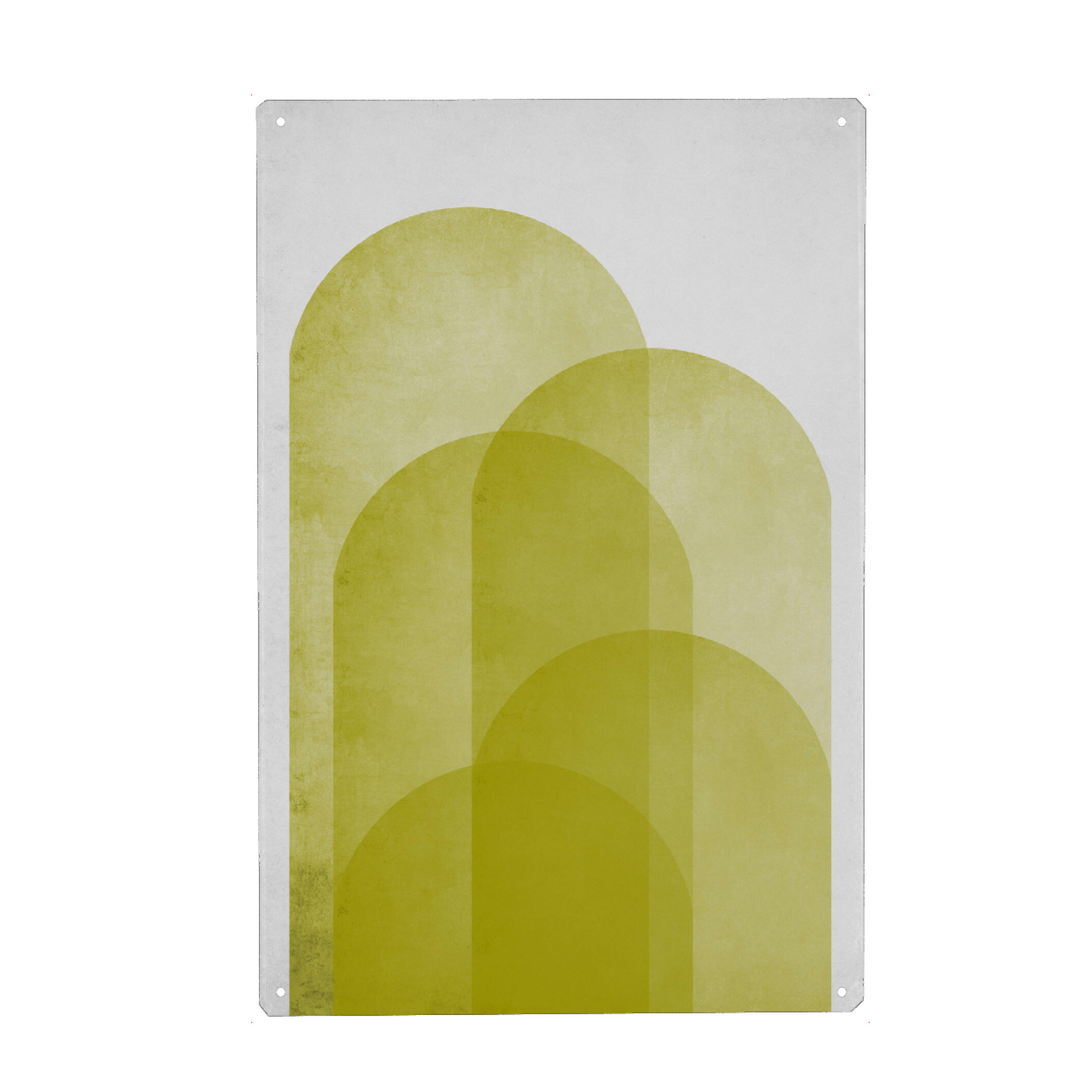 Metall Poster "Formen gelb" artboxONE - Abstrakt,Geometrie - Gelb,Grau,Formen,Minimalistisch,Mid century,Abstract,Abstrakt,Geometrie,Geometry,Form