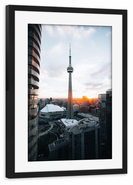 Poster mit Rahmen schwarz "Sonnenuntergang Toronto" artboxONE - Städte,Reise,Architektur