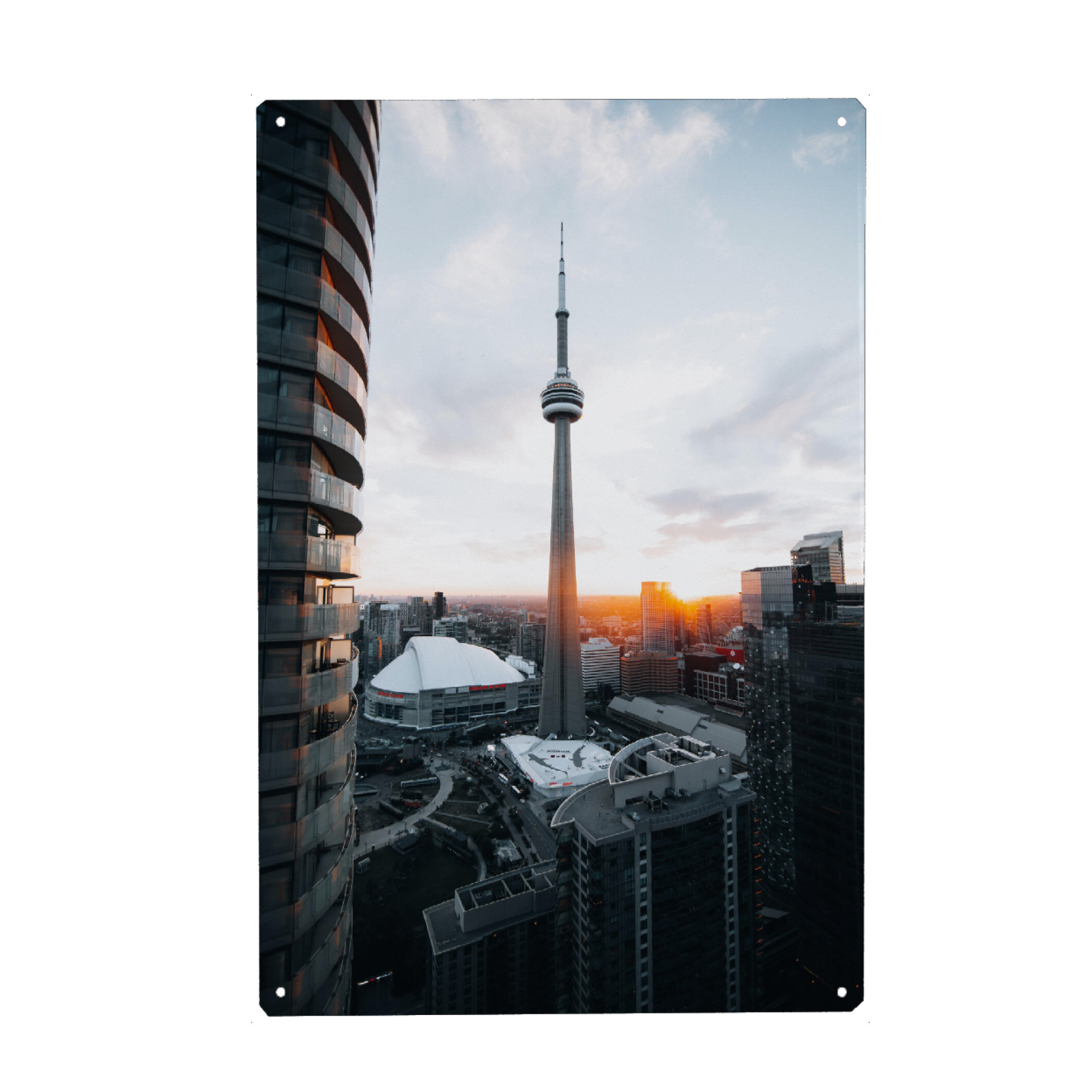 Metall Poster "Sonnenuntergang Toronto" artboxONE - Städte,Reise,Architektur