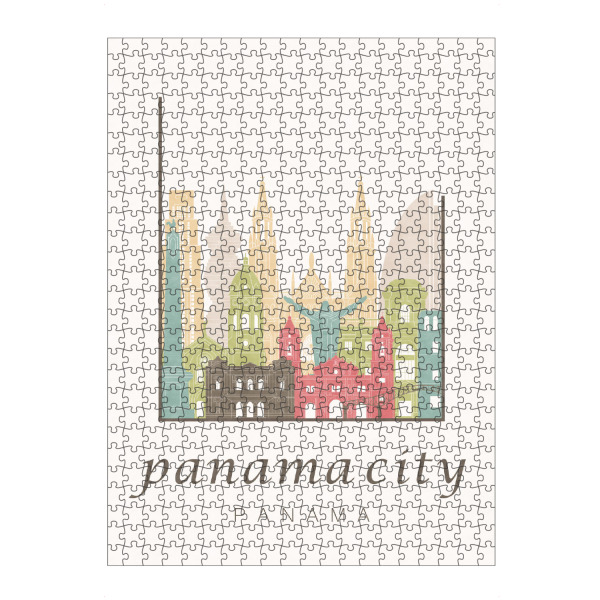 Puzzle Ravensburger "Panama City skyline pastel" artboxONE - Städte,Reise,Architektur,Kartografie