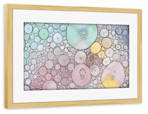 Poster mit Rahmen kiefer "Öl und Wasser" artboxONE - Abstrakt,Geometrie