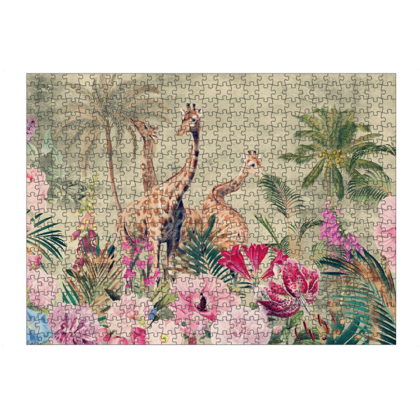Puzzle Ravensburger "Tropical Animals And Flower Garden" artboxONE - Natur,Floral,Tiere