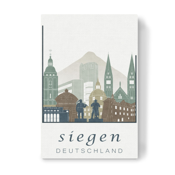 Leinwandbild "Siegen skyline light blue" artboxONE - Städte,Reise,Architektur,Kartografie
