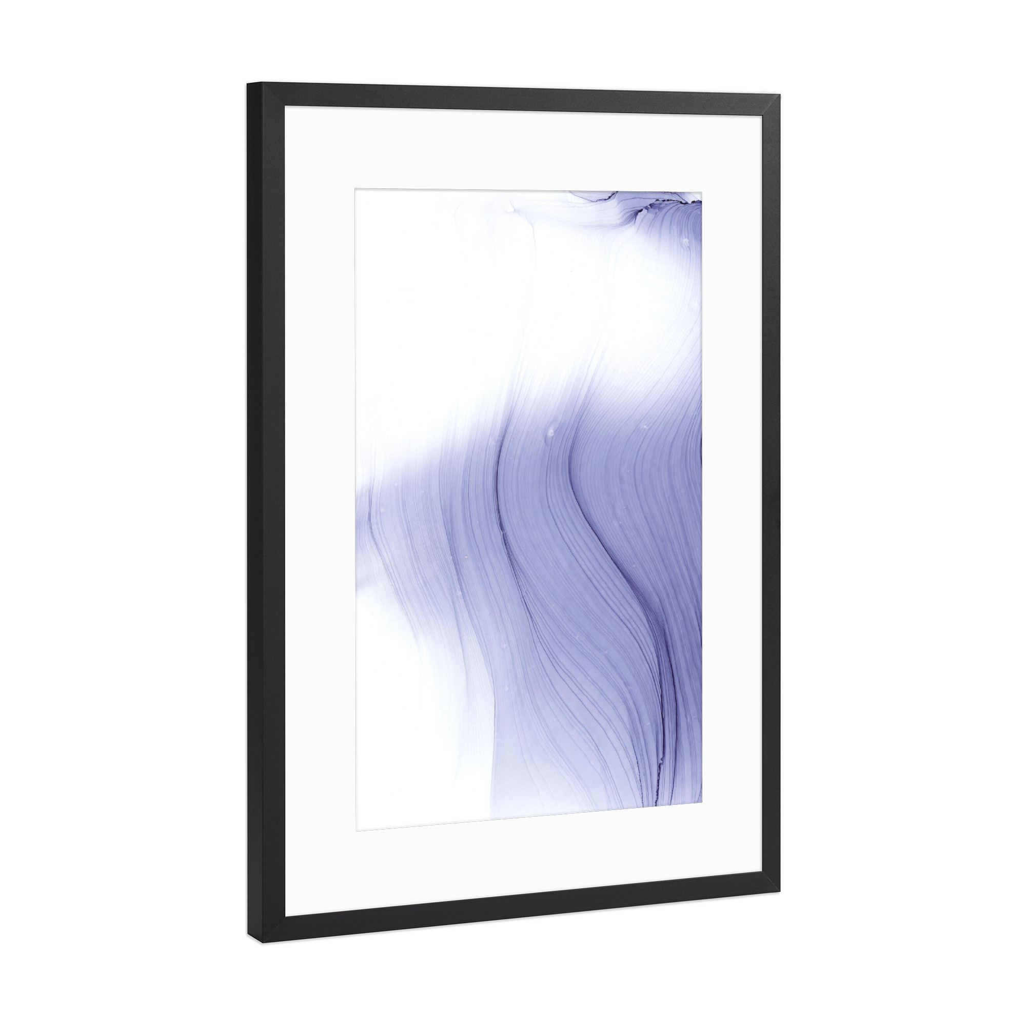 Poster mit Rahmen Schwarz (Metallic) "Lila Wellen S" artboxONE - Abstrakt