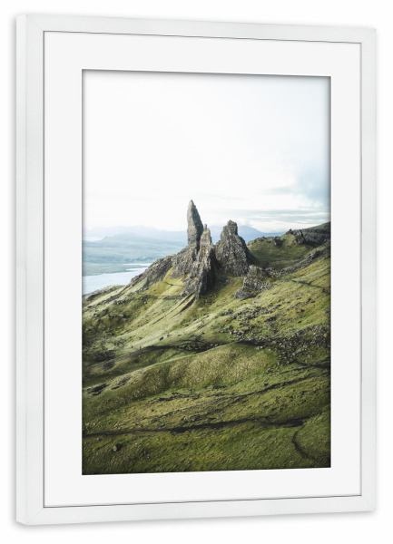 Poster mit Rahmen weiß "Scotlands Old Man of Storr" artboxONE - Natur,Reise,Reise / Länder