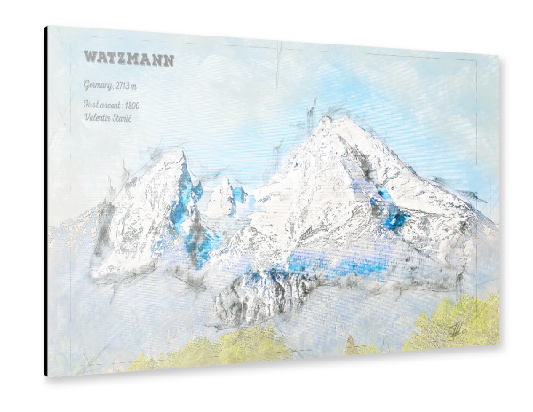 Alu-Dibond "Watzmann Mountain" 30x20 cm artboxONE