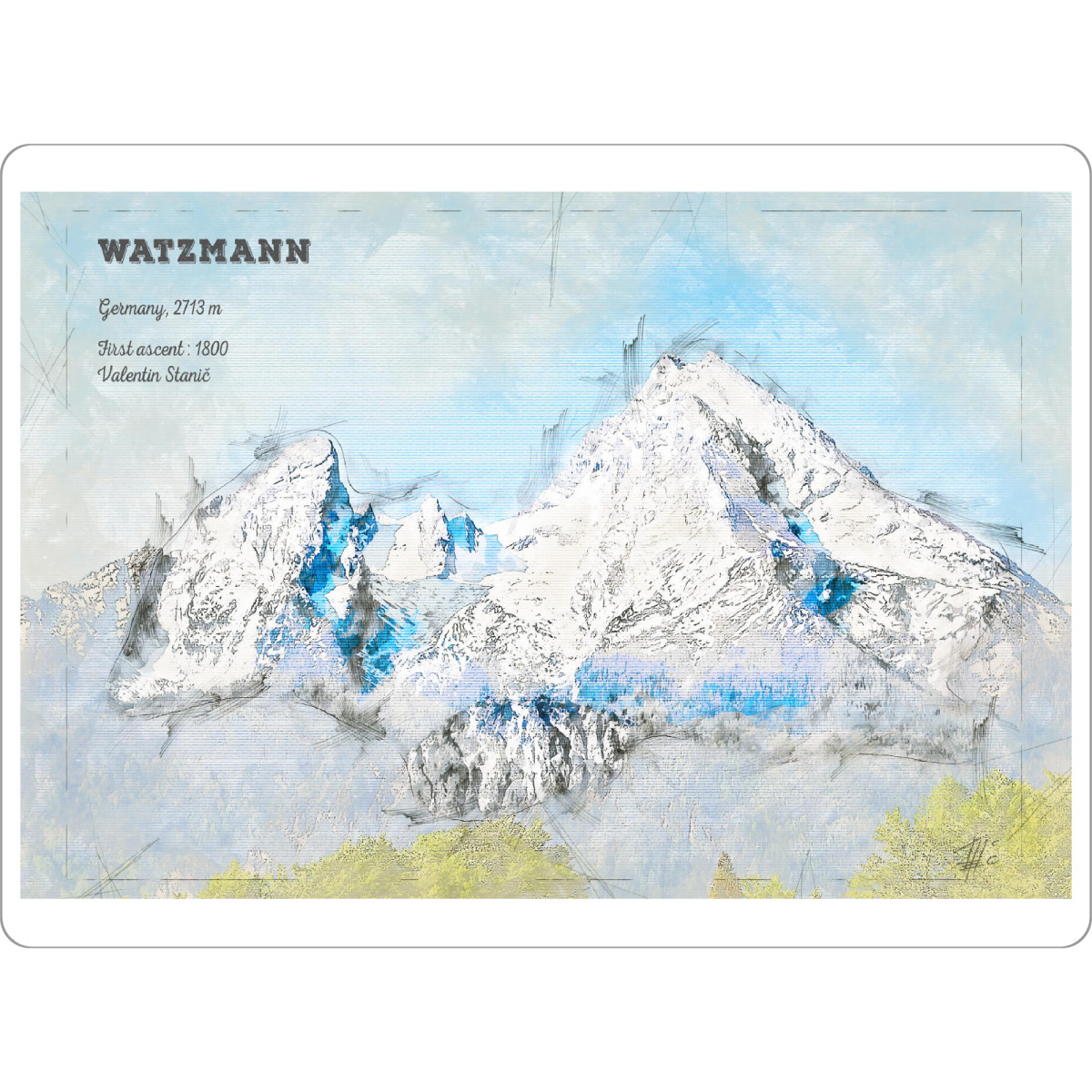 Tischset "Watzmann Mountain" artboxONE - Natur,Reise