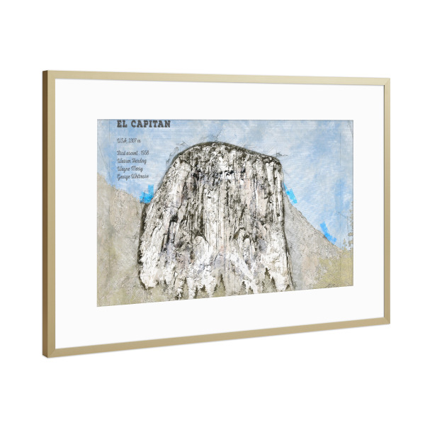 Poster mit Rahmen Gold "El Capitan" artboxONE - Natur,Reise / Länder